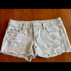 SOLD - American Eagle Light Wash Ripped Jean Shorts
